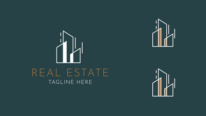 Real Estate company line concept Logo templates