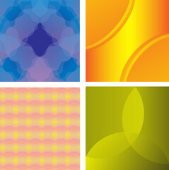 Vector set of bright abstract gradient backgrounds