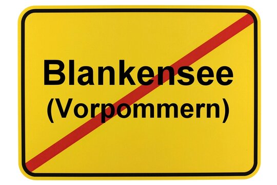 Illustration eines Ortsschildes der Gemeinde Blankensee (Vorpommern) in Mecklenburg-Vorpommern