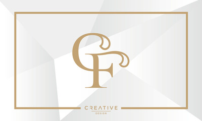 CF or FC Alphabet Letters Logo Monogram