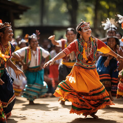 Naklejka premium tribe celebration black ethnic females