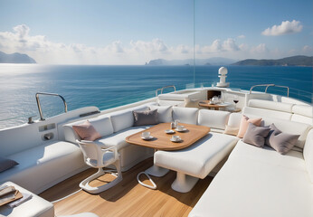 Fototapeta premium modern yacht sailing on the waves