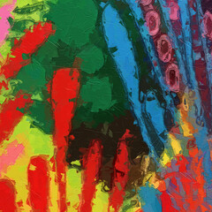 Oil painting and various flowers, chrysanthemums, beautiful wedding illustrations