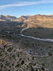 Albanian mountains near Saranda-aerial panorama landscape view  Albania Aerial photography. The Ionian Sea.Albanian Riviera. Shooting from a drone Sarande.Albanian coast-Balkan country.Hikers paradise