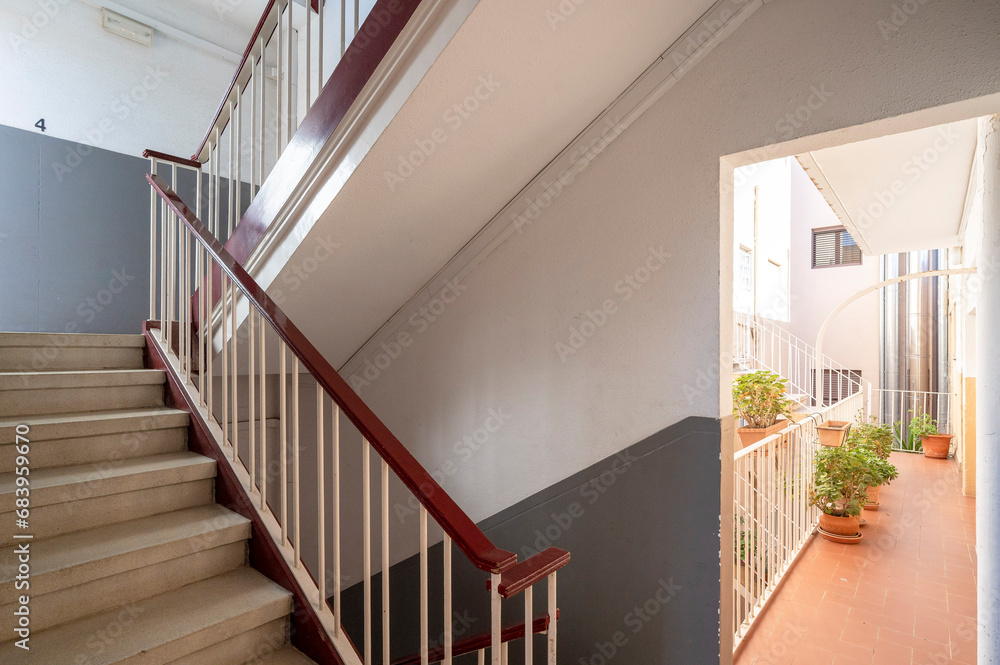 Wall mural staircase in house