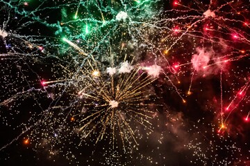 fireworks in the night sky