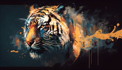 tiger with abstract background