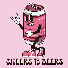Beer Character Design With Slogan Cheers to Beers