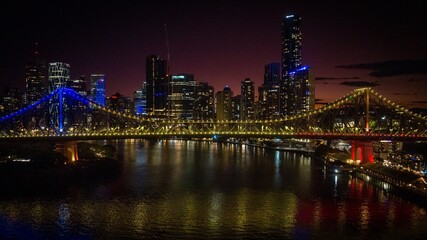 Fototapeta na wymiar Brisbane City Skyline by Night