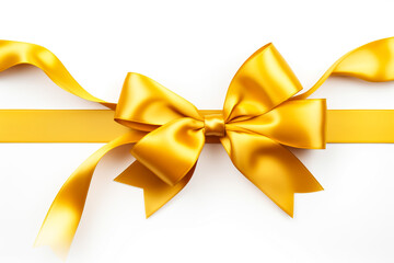 gold bow isolated on white background