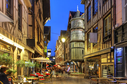 Fototapeta Street in Troyes, France