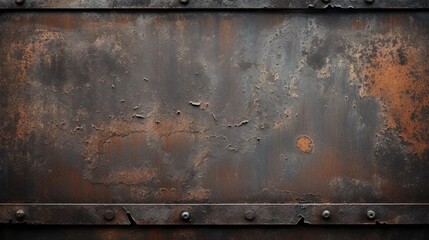 The texture of an old rusting piece of metal, visible scratches - obrazy, fototapety, plakaty