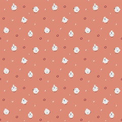 Cute chicken Seamless Pattern, Cartoon Doodle chickens Background vector Illustration