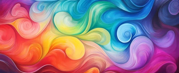 Foto op Canvas Abstract chalkboard background with chalk rainbow swirls, Abstract colorful background © VisionCraft