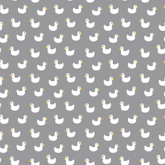Cute rubber duck Seamless Pattern, Cartoon ducks Background vector Illustration.