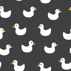 Fototapeta premium Cute rubber duck Seamless Pattern, Cartoon ducks Background vector Illustration.