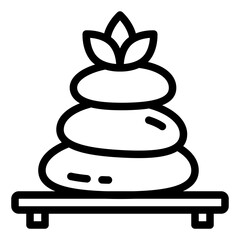 Zen Stones black outline icon