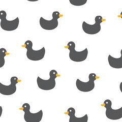 Cute rubber duck Seamless Pattern, Cartoon ducks Background vector Illustration.