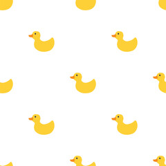 Cute rubber duck Seamless Pattern, Cartoon ducks Background vector Illustration