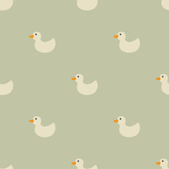 Cute rubber duck Seamless Pattern, Cartoon ducks Background vector Illustration.