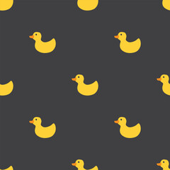 Cute rubber duck Seamless Pattern, Cartoon ducks Background vector Illustration.