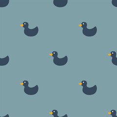 Cute rubber duck Seamless Pattern, Cartoon ducks Background vector Illustration.