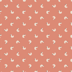 Cute rubber duck Seamless Pattern, Cartoon ducks Background vector Illustration.