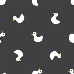 Cute rubber duck Seamless Pattern, Cartoon ducks Background vector Illustration.
