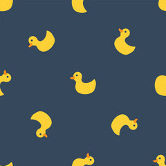 Cute rubber duck Seamless Pattern, Cartoon ducks Background vector Illustration.