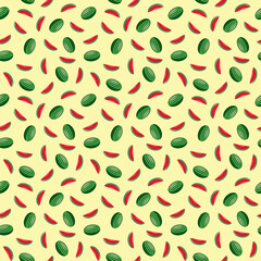 Watermelon seamless pattern. Vegan organic eco fruit background. vector illustration.