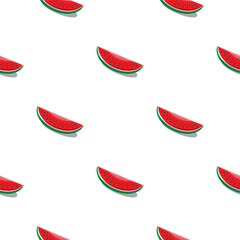 Watermelon seamless pattern. Vegan organic eco fruit background. vector illustration.