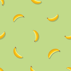 Banana seamless pattern. Vegan organic eco fruit background. vector illustration