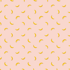Banana seamless pattern. Vegan organic eco fruit background. vector illustration
