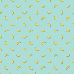 Banana seamless pattern. Vegan organic eco fruit background. vector illustration
