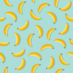 Banana seamless pattern. Vegan organic eco fruit background. vector illustration