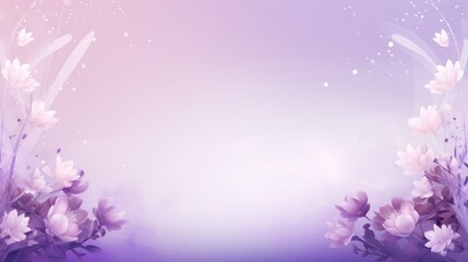  a pink and purple background with flowers and leaves in the center of the image is a blurry background with space for text.
