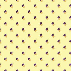 Plum seamless pattern. Vegan organic eco fruit background. vector illustration.