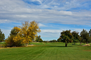 Beautiful and challenging Central Oregon golf course near Redmond and Bend. Rolling terrain with view of Mt. Bachelor and featuring picturesque water hazards. Approximately 180 miles from Portland.