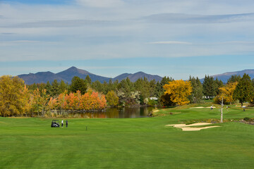 Beautiful and challenging Central Oregon golf course near Redmond and Bend. Rolling terrain with view of Mt. Bachelor and featuring picturesque water hazards. Approximately 180 miles from Portland.