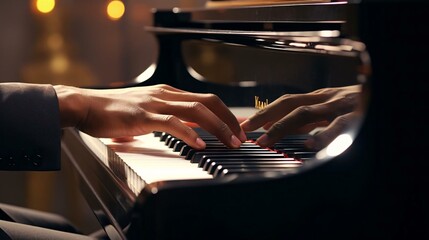 hands on a piano keyboard