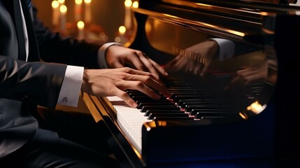 a person playing a piano - obrazy, fototapety, plakaty
