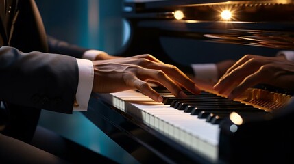 a person playing a piano - obrazy, fototapety, plakaty
