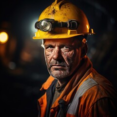 Fototapeta premium Photograph captures the essence of the profession of Miner