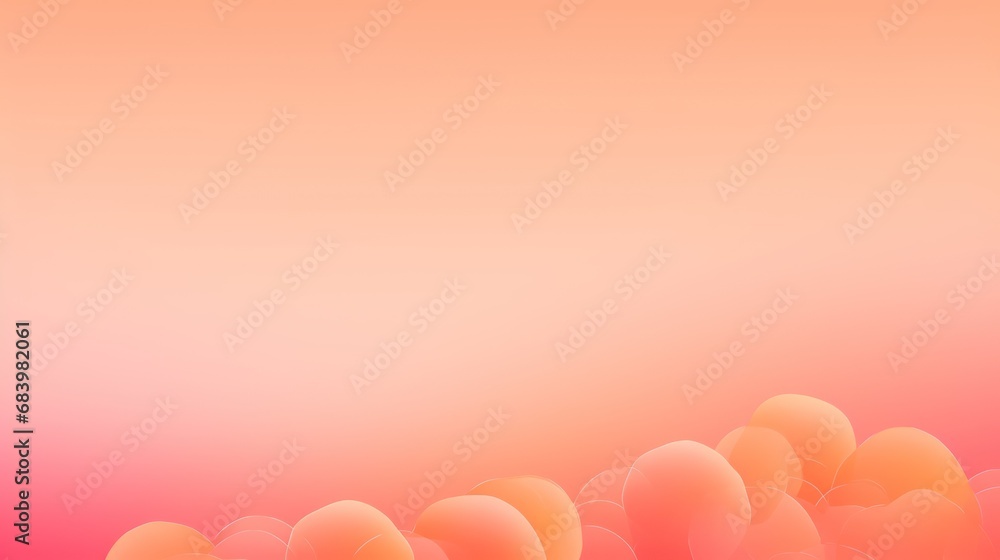 Poster a pink and orange background with a bunch of flowers on the bottom of the image and a pink and orang