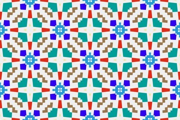 Fototapeta premium Abstract ethnic rug ornamental seamless pattern.Perfect for fashion, textile design, cute themed fabric, on wall paper, wrapping paper and home decor. Geometric pattern.