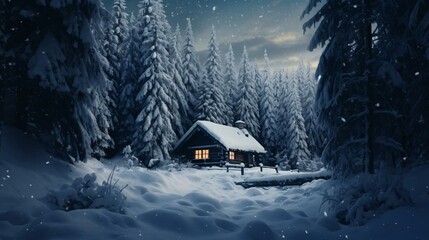 a house in the snow