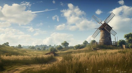 a windmill in a field