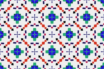 Fototapeta premium Abstract ethnic rug ornamental seamless pattern.Perfect for fashion, textile design, cute themed fabric, on wall paper, wrapping paper and home decor. Geometric pattern.