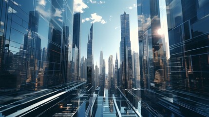 Fototapeta premium a city skyline with tall buildings