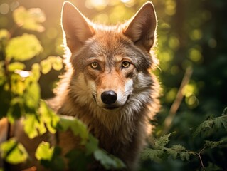 Discover the Elusive Elegance of Coyotes and Wolves: Lens-style Wildlife Photography Generative AI